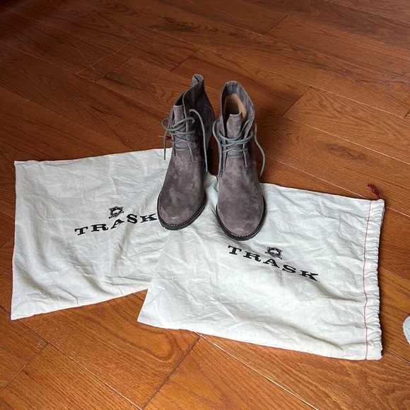 Trask Women’s Lia Suede Lace Up Wedge Ankle Booties - Picture 9 of 9